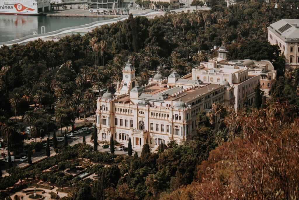 Het prachtige Malaga met oude charmante gebouwen